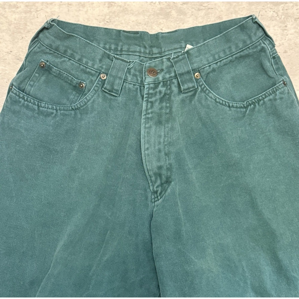CODA Green Denim Jeans Mens Pleated High Rise Relaxed Tapered Vintage 30x30 - Picture 2 of 8